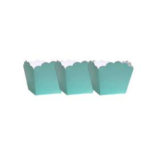 Tiffany Blue Scallop-Edged Square Treat Boxes |  Scallop-Edged Square Treat Boxes | Tiffany Blue Treat Boxes | NZ Party Supplies |