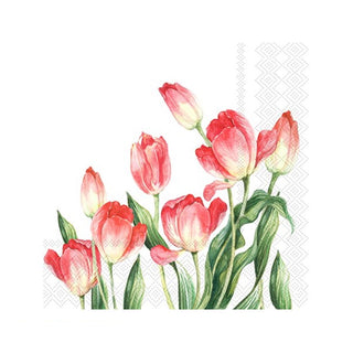 Watercolour Tulips Napkins - Lunch 20 Pkt