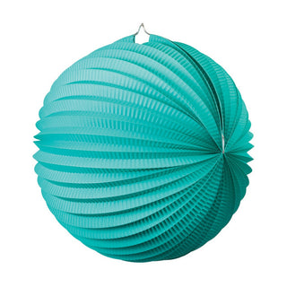 25cm Turquoise Accordion Lantern | Turquoise Party Supplies NZ