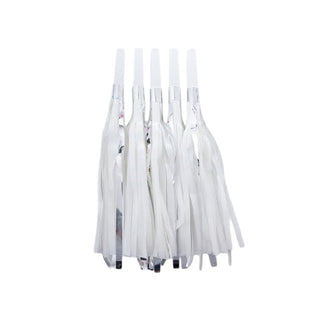 White & Silver Tassel Party Horns | White & Silver Tassel Party Blowouts | NZ Party Supplies |