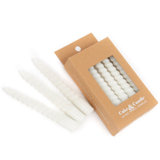 White Large Spiral Candles - 10 Pkt