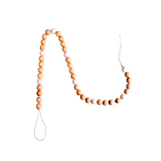White Natural Wooden Bead Garland | Wooden Bead Garland | NZ Party Supplies |