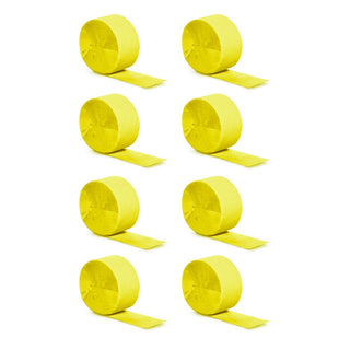 Mini Yellow Crepe Streamers - 8 Pkt