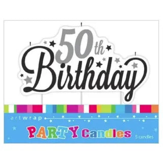 50th Birthday Party Candle | 50th Party Theme & Supplies | Artwrap