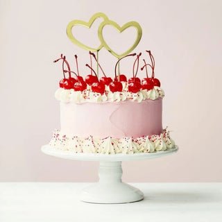 Gold Heart Cake Topper | Wedding Cake Topper | Engagement Cake Topper