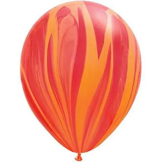 Qualatex | Red Orange Marble Balloon | Orange Marble Balloon | Marble Party