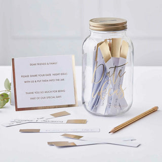 Ginger Ray Gold Wedding Date Night Ideas Jar | Wedding Party Theme & Supplies | Ginger Ray