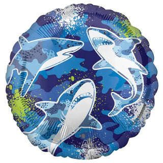 Shark Birthday Foil Balloon | Shark Party Supplies
