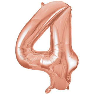 Meteor | Giant Rose Gold Number Foil Balloon - 4 