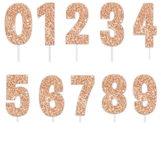 Rose Gold Glitter Number Cake Topper | Rose Gold Party Theme & Supplies | Artwrap