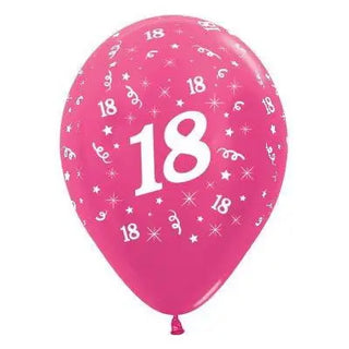 Sempertex | 6 Pack Age 18 Balloons - Metallic Fuchsia