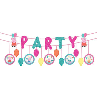 Peppa Pig Confetti Party Glittered Banner Kit