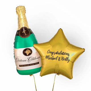 Champagne Personalised Foil Duo by Pop Balloons