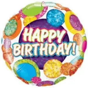 Qualatex | Happy Birthday Dots & Glitz Foil Balloon