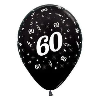 Sempertex | 6 Pack Age 60 Balloons - Metallic Black