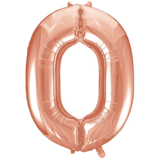 Meteor | Giant Rose Gold Number Foil Balloon - 0