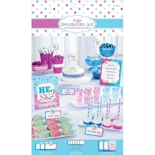 Creative Converting | Gender Reveal He or She? Buffet Table Decorating Kit | Baby Shower Party Theme & Supplies