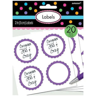 Purple Scalloped Labels | Purple Party Supplies