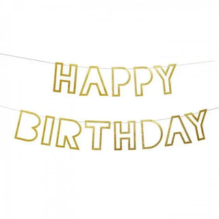Meri Meri | Gold Happy Birthday Garland | Gold Party
