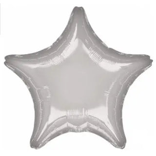 Anagram | Metallic Silver Star Foil Balloon | Space Party Theme & Supplies