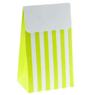 Sambellina Lime Green Candy Stripe Treat Bags | Stripe Party Theme & Supplies