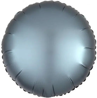 Satin Luxe Steel Blue Round Foil Balloon