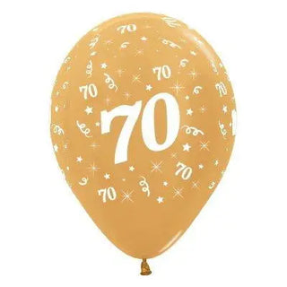 Sempertex | 6 Pack Age 70 Balloons - Metallic Gold