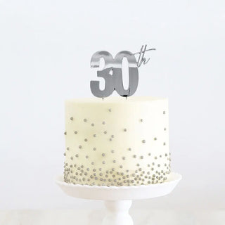 30th Silver Cake Topper | 30th Birthday Party Theme & Supplies |