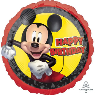 Mickey Mouse Forever Happy Birthday Red/Black/Yellow Foil Balloon