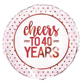 Cheers to 40 Years Foil Balloon | Anniversary Party Theme & Supplies | Unique