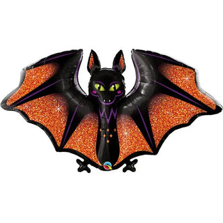 Qualatex | Glitz and glam spooky bat supershape foil balloon | Halloween Party Supplies NZ