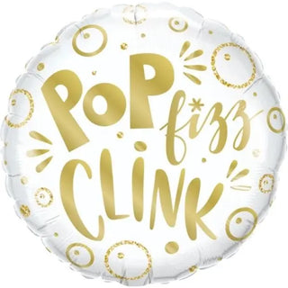 Qualatex | Pop Fizz Clink Foil Balloon | Gold Party Theme & Supplies