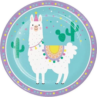Amscan | Llama Party Plates - Dinner | Llama Party Theme & Supplies