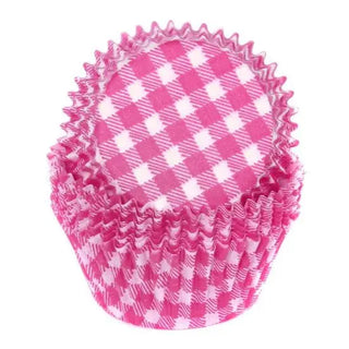 Pink Gingham Cupcake Papers - 25 Pkt