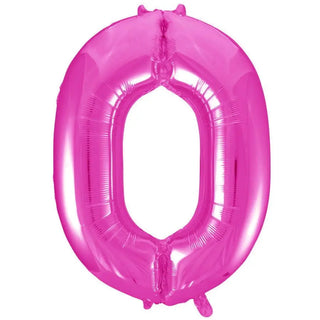 Giant Hot Pink Number Foil Balloon - 0