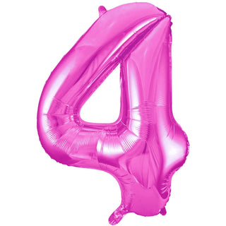 Giant Hot Pink Number Foil Balloon - 4