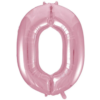 Giant Lovely Pink Number Foil Balloon - 0