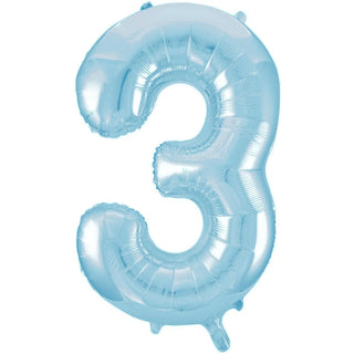 Giant Powder Blue Number Foil Balloon - 3
