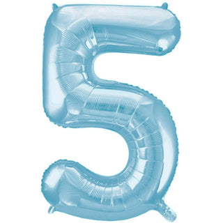 Giant Powder Blue Number Foil Balloon - 5