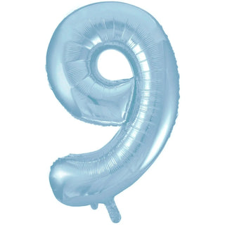 Giant Powder Blue Number Foil Balloon - 9