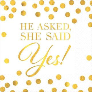 She Said Yes Napkins | Bridal Shower Supplies | Engagement Party Supplies