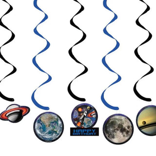 Amscan | Space Blast Hanging Swirl Decorations | Space Party Theme & Supplies