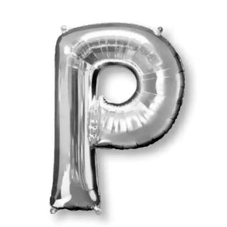 Anagram Silver Jumbo Letter Foil Balloon - P