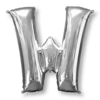 Anagram Silver Jumbo Letter Foil Balloon - W