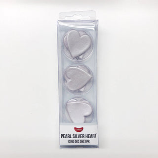 Edible Silver Hearts | Silver Cake Decorations