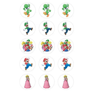 Super Mario Edible Cupcake Toppers | Super Mario Party Supplies