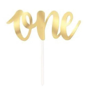 Meteor | Gold Foil Cake Topper - One | 1st Birthday Party Theme & Supplies