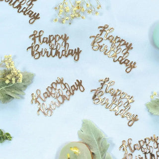 Rose Gold Jumbo Confetti - Happy Birthday