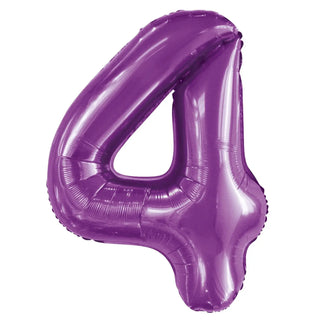 Giant Pretty Purple Number Foil Balloon - 4