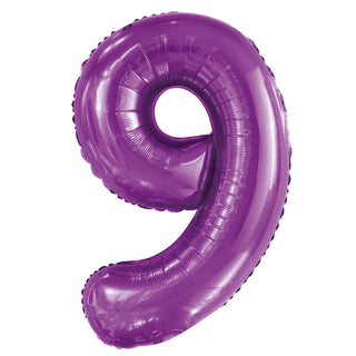 Giant Pretty Purple Number Foil Balloon - 9